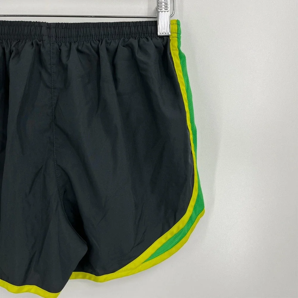 Nike Dri-FIT Tempo Running Shorts Womens Small Grey Green Yellow Athletic Gym